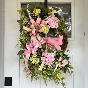 Large Pink Hydrangea Spring Wreath